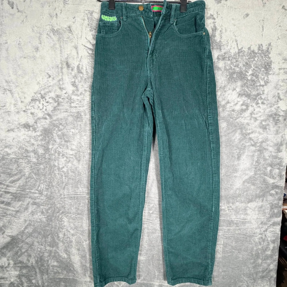 EMPYRE‎ Womens Tori Corduroy Pants Size 0 Green High Waisted Cotton Cords